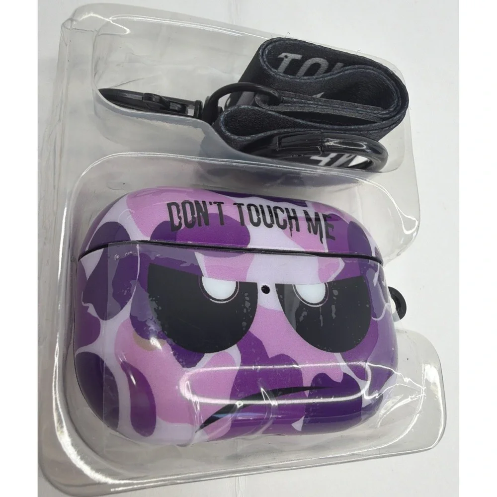 AirPod Pro Case Don't Touch Me Cover with Keychain/Lanyard Soft Cute Shockproof